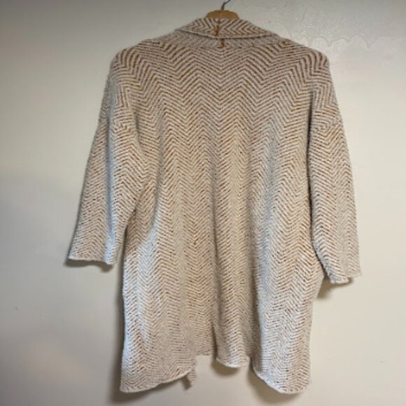 Ruby Moon Cozy Chenille Tan White Chevron Knit Duster Open Cardigan Size XXL - Picture 6 of 8
